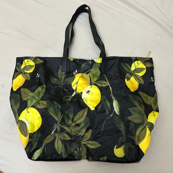 Ted Baker Kaycie Citrus‎ Bloom Fold Nylon Tote Portable Floral Lemons - Picture 3 of 11